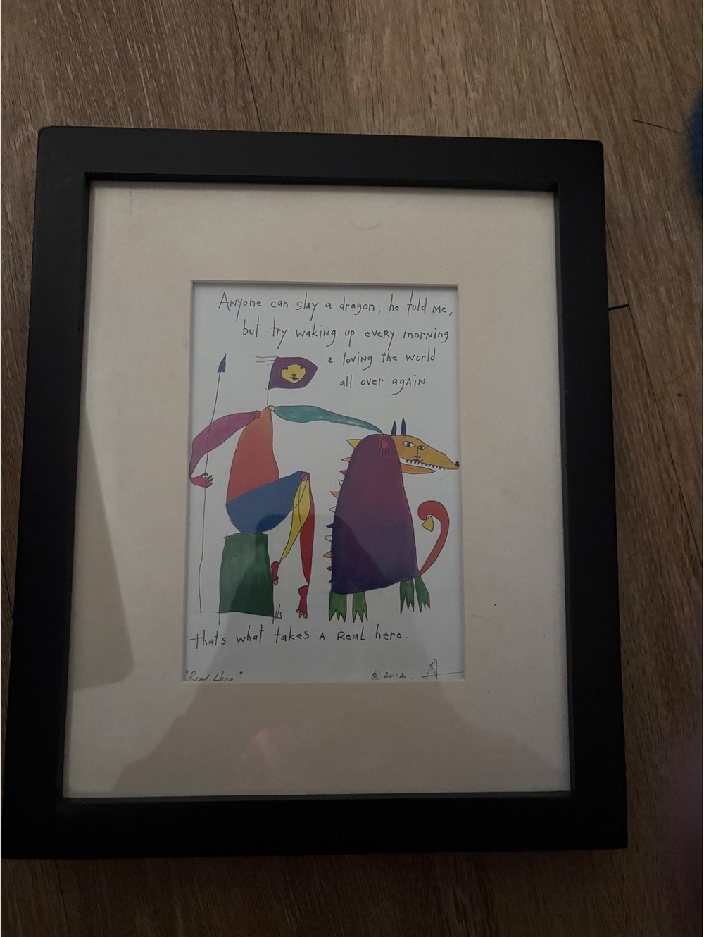 Brian Andreas StoryPeople Real Hero 2002 Framed Print D141
